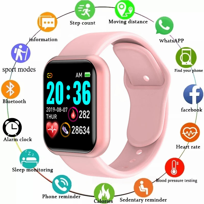 Relógio Smart Watch homem e mulher Bluetooth Connected Phone Music Fitness Sports Bracelet Sleep Monitor Y68 Smartwatch D20