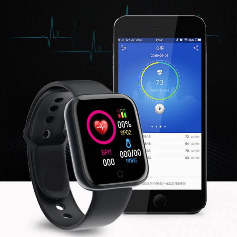 Relógio Smart Watch homem e mulher Bluetooth Connected Phone Music Fitness Sports Bracelet Sleep Monitor Y68 Smartwatch D20